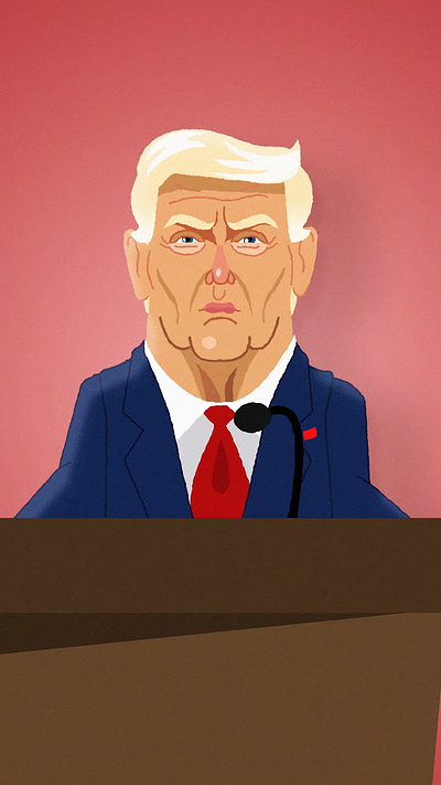 TRUMP 2d 2d animation after effects animation character animation character design election face harris illustration motion graphics rig trump