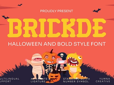 Brickde – Halloween Bold Font costume decorative design display font fun halloween modern monster new old playful retro sanserif scare trend typeface typography vintage web