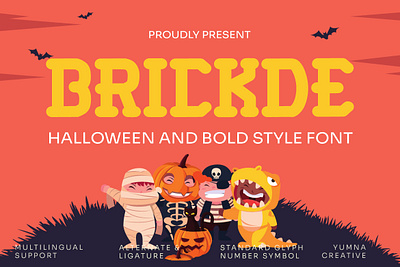 Brickde – Halloween Bold Font costume decorative design display font fun halloween modern monster new old playful retro sanserif scare trend typeface typography vintage web