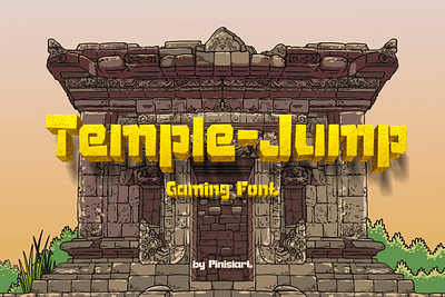 Temple Jump – Gaming Font branding children design display font font gaming illustration kids movie poster youtube