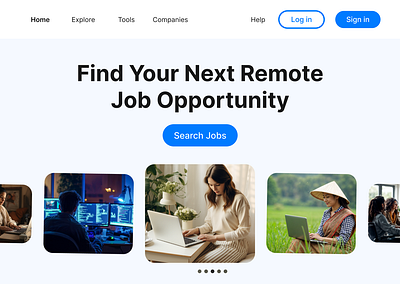 Remote Job Board platform landing page design figma job landing page remote job ui ux website design