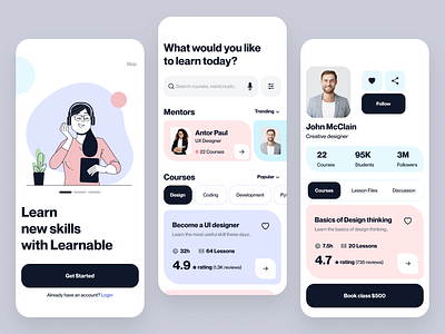 Online courses app androaid courses design education instructor interactive learning ios mobile app mobile app design online courses online education online learning product student teacher teacher app ui ui design ux ux design