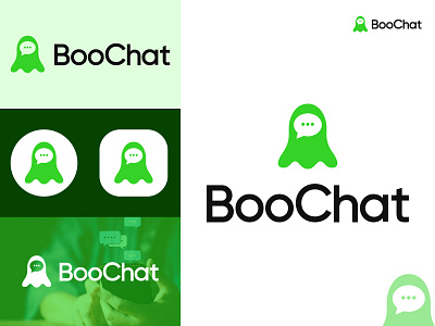 BooChat - Chat bot logo design concept boo boochat brand brand identity branding chat chat bot chat icon chat logo chat logo branding chat logo png icon logo logo design logo maker logos logotype modern logo