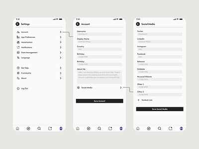 Daily UI: Day 7 | Settings app app design appsdesign branding dailyui day007 design figma figmadesign graphic design illustration logo settings design typography ui uiux ux