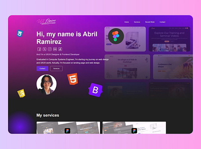 UX Ramirez Website bootstrap css figma figma design frontend html javascript sass uiux wireframe