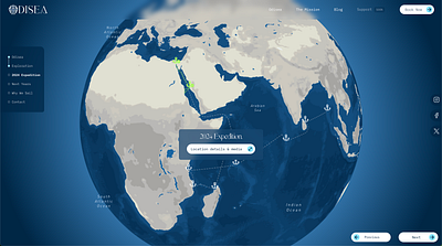 🧭 · Odisea · Website Design & Development 3d biodiversity blender conservation earth figma globe interactive journey map mapbox marine nautical sail scroll sea spline ui webdesign webflow