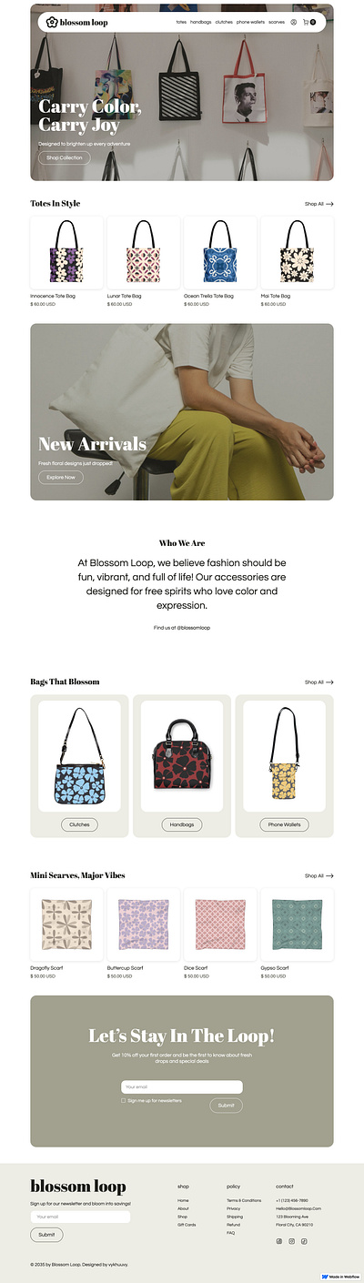 Blossom Loop - Accessories E-commerce concept project e commerce procreate product design web design webflow