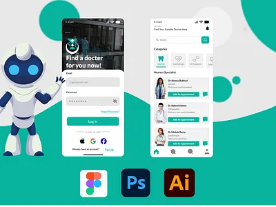 Health mobile app design docterappointment figma design healthmobileapp healthui ui ui design user experience user interface