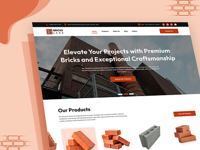 Brecks Land- Bricks Manufacturing Company Website bricks bricks land bricks website construction menufaturing company website real state ui design