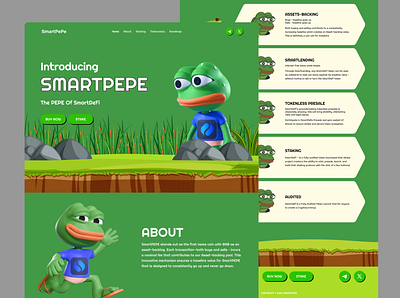 Pepe - Meme Coin Landing Page Design coin design landing page meme meme coin meme coin landing page pepe token ui web