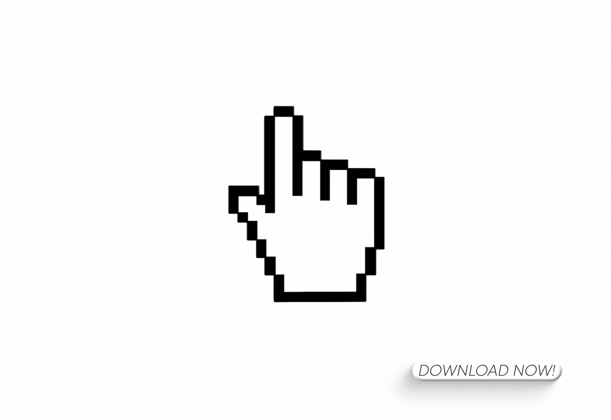 Hand Icon Pixel - obj and glb 3d asset glb icon hand obj pixel icon