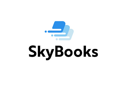 Skybooks bold book branding cloud design geometric information logo logodesign modern publishing sky