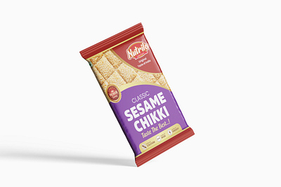 Sesame Chikki (Gajak) Pouch Design box design brand design branding gajak gajak packaging gajak pouch gajak pouch design label design logo design mockup mockup design