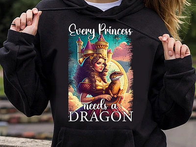 Bearded Dragon Princess Hoodie Design bearded dragon graphic design hoodie design illustration princess design