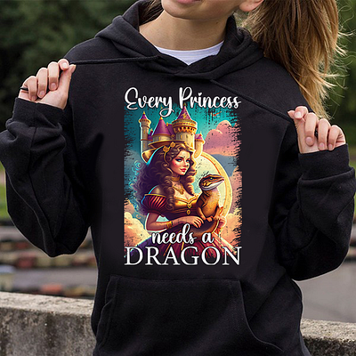 Bearded Dragon Princess Hoodie Design bearded dragon graphic design hoodie design illustration princess design