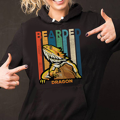 Bearded Dragon Retro Design bearded dragon graphic design hoodie design retro design