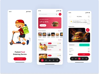 Food Order & Delivery App animation app app design courier courier app delivery delivery service e commerce ecommerce app ios mobile mobile app online shop package delivery service shipment tracking transporation transport