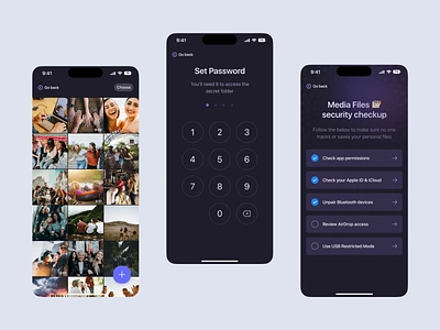 Secret Folder App app app design aso design flat minimal mobile screenshots security ui ux