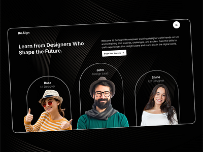 De.Sign: Bold and Modern UX/UI Design Institute Landing Page agencylandingpage creativeagency designagency digitalagency innovativeui landing page landingpagedesign minimalistdesign moderndesign portfolioshowcase userexperience uxuidesign webagency webdesign