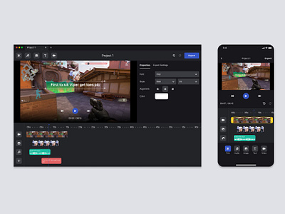 Video Editor App app design ui ux valorant