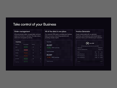 Feature Section - Dark Mode bento dark mode layout design layout grid saas feature ui design website design