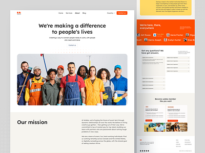 Wokka - On Demand Service About Page about us ads booking branding buysell cleaning service graphic design home care home services homepage design interior landing page marketing website on demand service service provider ui ui design uiux web design website design