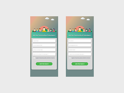 Volunteer Sign-Up Form Design branding design graphic design ui ux