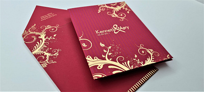 Blue Ivory Shimmery Damask Themed - Screen Printed Wedding Card kankotri design online gujarati