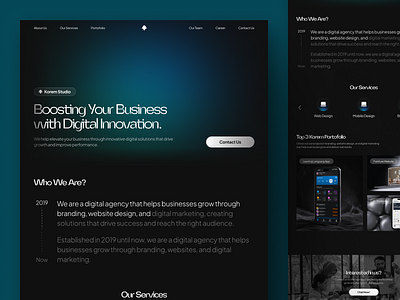 Korem Studio - Digital Agency Website clean ui clean website digital agency landing page digital agency website digital website portofolio website simple landing page studio design landing page studio design website ui user interface design