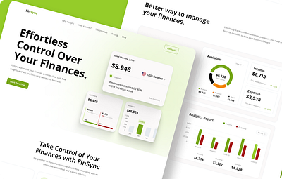 FinSync: Financial Management for Growing Startups design landing page ui uidesign ux uxdesign web design