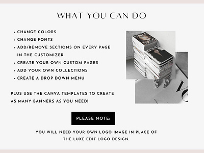 Shopify Theme The Luxe Edit black and white website blog pixie ecommerce templates ecommerce website luxurious website luxury website minimal website design online store shopify banners shopify design shopify template shopify theme shopify themes for sale shopify website small business template small business website website design website template