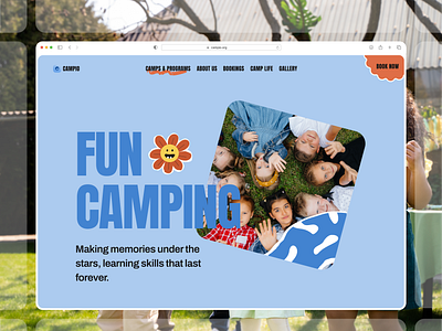 Campio - Kids Adventure Landing Page 🏕️ camping cleandesign interface kids landingpage typography userinterface uxdesign webdesign