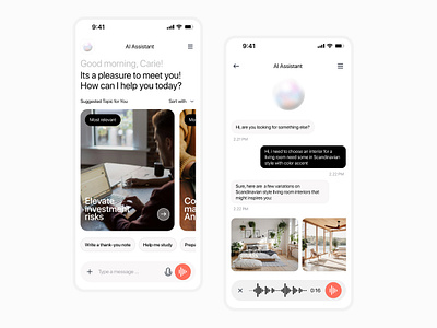 AI Assistant Chat Interface clean design ui ui design uiux ux ux design