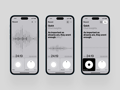Record Voice dashboard design homepage illustration interface ios iphone mobile music news rec
