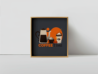 Coffee-Time-Frame-Art app artwork branding design graphic design illustration logo logos typography vector