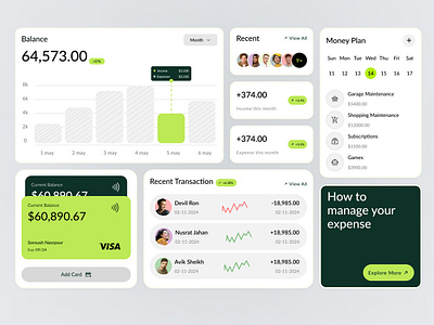 Dashboard UI components for the banking platform bangking banking dashboard design componnet dashboard design design design uiux figma design finance finance dashboard design oripio tech design ui website design