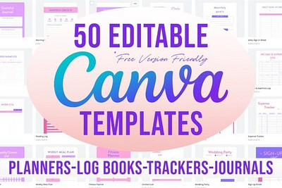 50 Editable Canva Templates 6x9 for KDP 3d animation app branding design graphic design illustration logo motion graphics typography ui ux vector