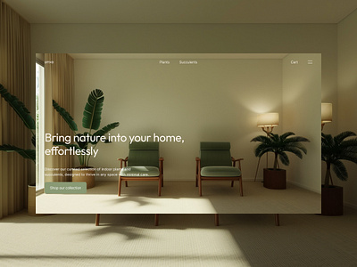 UMOA - minimal e-commerce website design golden canon grid house plants landing page luxury website minimal minimalist design succulents ui website