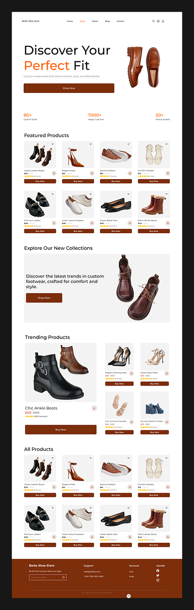 Barbs shoe store website ecommerce product design uiux