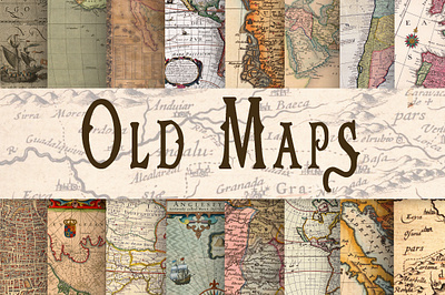 Old Maps Digital Paper 3d animation app branding design graphic design illustration logo motion graphics typography ui ux vector