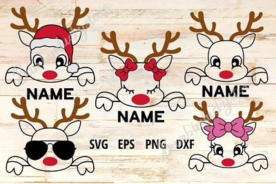 Reindeer Family Christmas SVG 3d animation app branding design graphic design illustration logo motion graphics typography ui ux vector