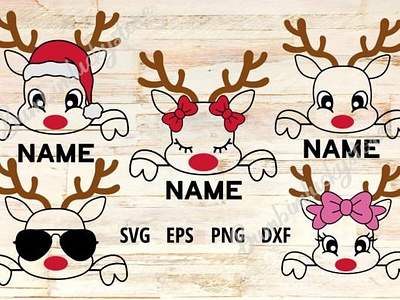 Reindeer Family Christmas SVG 3d animation app branding design graphic design illustration logo motion graphics typography ui ux vector