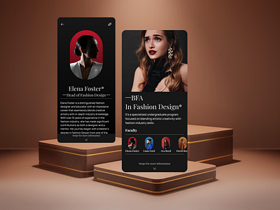 Fashion Design College App: A Premium Learning Experience collegeapp creativelearning educationapp fashiondesign fashioneducation fashionindustry learningapp mobileappdesign mobileui premiumdesign responsivedesign ui userexperience uxuidesign