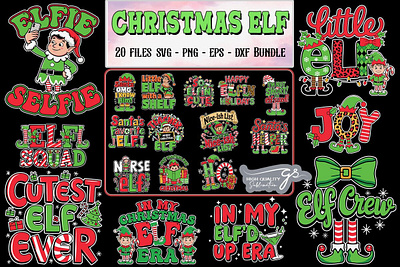 Christmas ELF SVG Bundle 3d animation app branding design graphic design illustration logo motion graphics typography ui ux vector