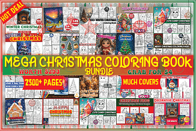 The Mega Christmas Coloring Book Bundle 3d animation app branding design graphic design illustration logo motion graphics typography ui ux vector