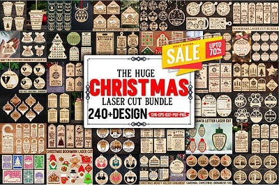 Huge Christmas Laser Cut Bundle 3d animation app branding design graphic design illustration logo motion graphics typography ui ux vector