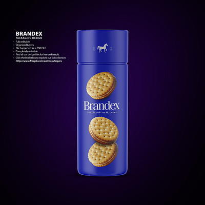 Brandex Biscuits with Vanilla Cream - Packaging Design eps free download