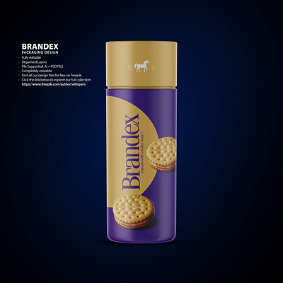 Brandex Biscuits with Vanilla Cream - Packaging Design free download