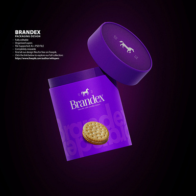 Brandex Biscuits with Vanilla Cream - Packaging Design free download