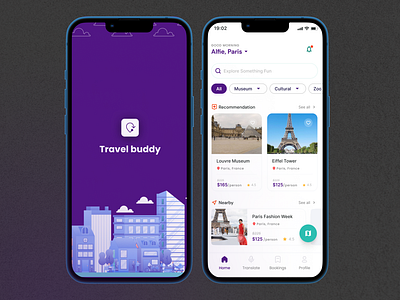 Travel Buddy - Your Ultimate Destination Guide figma graphic design ui